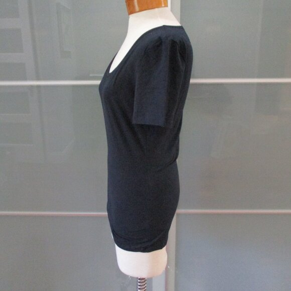 Hanro Womens Cotton Short Sleeve Round Neck Basic T-Shirt Black - Picture 2 of 5